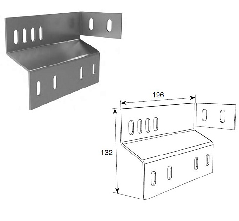 Пластина соединительная концевого кронштейна с угловой стойкой