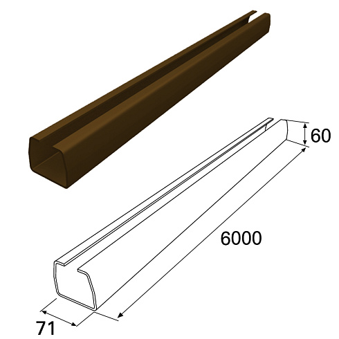 Балка прокатная 71х60 L=6240 RAL8017 