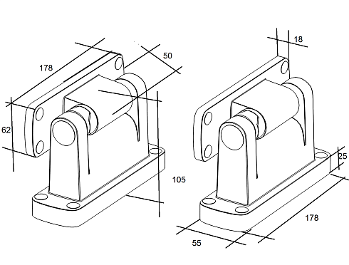 ПЕТЛЯ ЭКСЦЕНТРИКОВАЯ РАСПАШНОЙ ДВЕРИ ДЛЯ ОХЛАЖДАЕМЫХ ПОМЕЩЕНИЙ 120 ММ