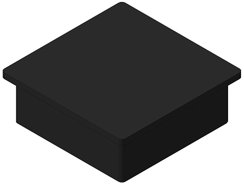 Заглушка квадратная пластиковая 100х100/RAL 9005