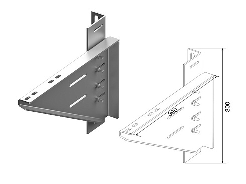 Кронштейн опорный для системы на трубе 60х40