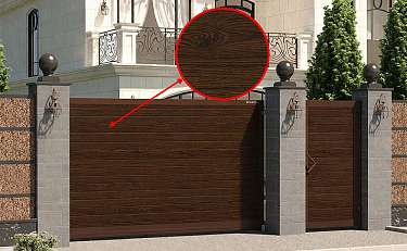 Цвет сэндвич-панелей «темный дуб» теперь доступен для уличных ворот