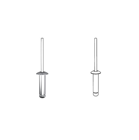 ЗАКЛЕПКА ВЫТЯЖНАЯ 4 ММ, L=12 мм