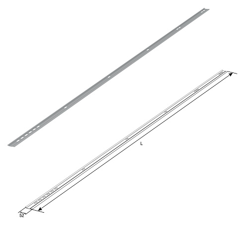 Ригель горизонтальный для ворот с едиными направляющими