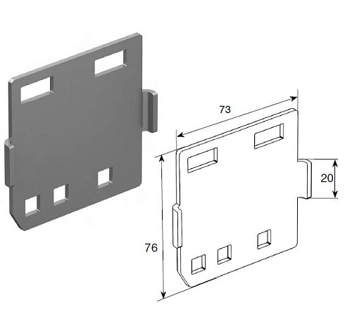 Пластина дистанционная П-образного кронштейна универсальная