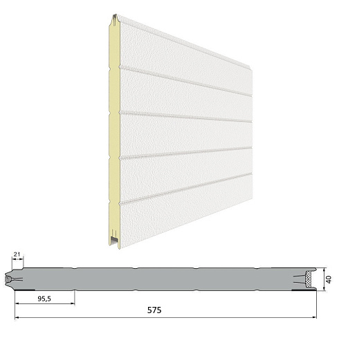 Панель «Горизонтальная полоса» 575мм Стукко/Стукко