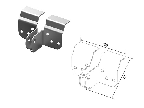 Кронштейн крепления привода к верхней панели с профилем "широкая полоса"