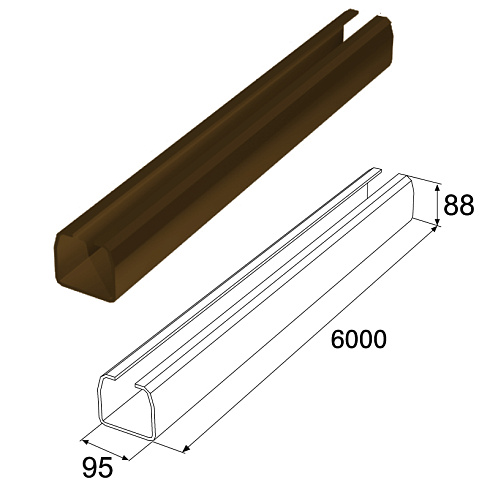 Балка прокатная 95х88 L=7045 RAL8017