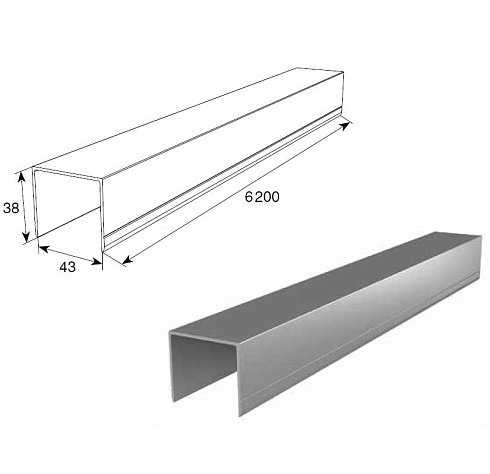 АЛЮМИНИЕВЫЙ ПРОФИЛЬ П-ОБРАЗНЫЙ УСИЛЕННЫЙ