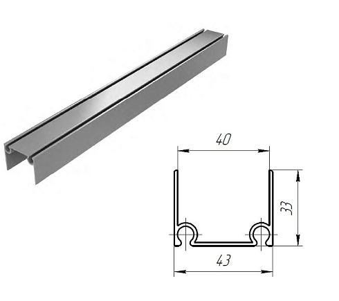 ВЕРХНИЙ И НИЖНИЙ АЛЮМИНИЕВЫЙ ПРОФИЛИ
