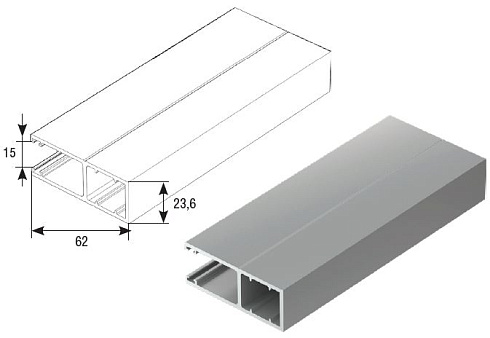 Направляющий профиль RG62BS под вставку-щетку усиленный 