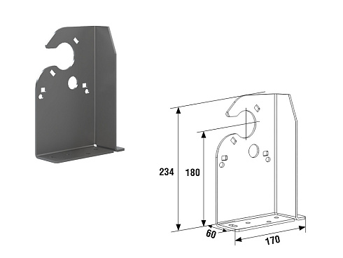 Кронштейн опорный выносного монтажа для системы на трубе 100х100
