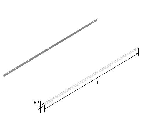 Ригель горизонтальный для ворот с едиными направляющими