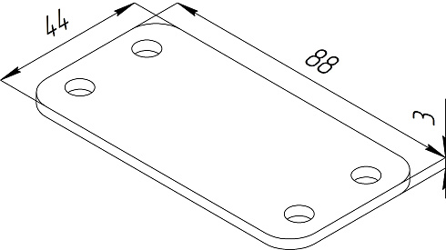 Пластина фиксации троса задняя