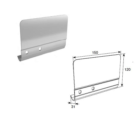 Соединительная пластина 120мм для вертикальных направляющих