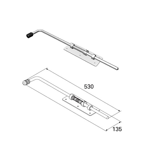 Задвижка в землю зауженная