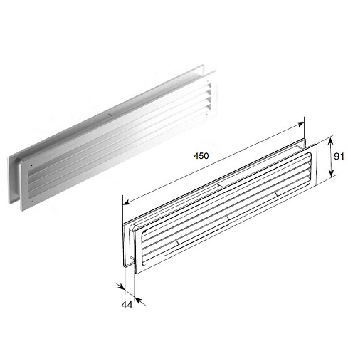 РЕШЕТКА ВЕНТИЛЯЦИОННАЯ ПЕРЕТОЧНАЯ ДЛЯ ПАНЕЛЕЙ 40 ММ