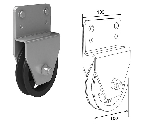 Комплект веревочного привода для ручного подъема полотна секционных ворот (высота проема до 3,5м)
