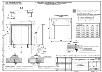 Схема установки герметизатора с жесткой рамой серии dshrd